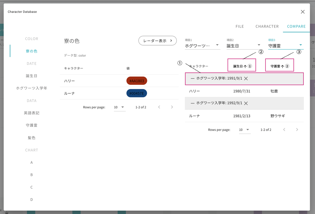 選択時